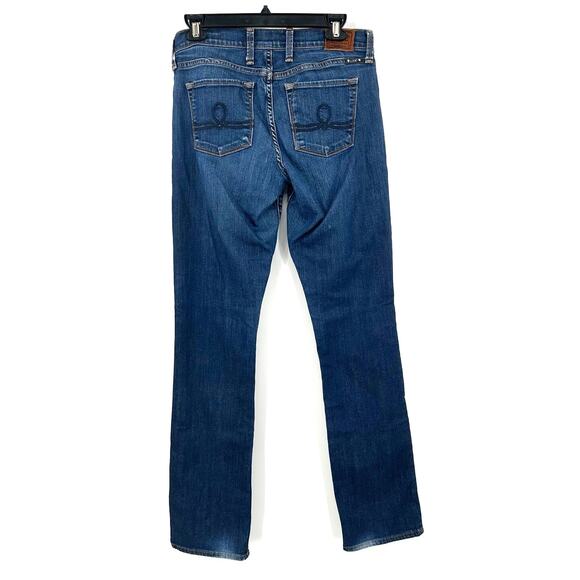 Lucky Brand Size 4 Jeans Blue Dark Wash Sofia Straight Leg Fitted Mid Rise - Picture 2 of 5